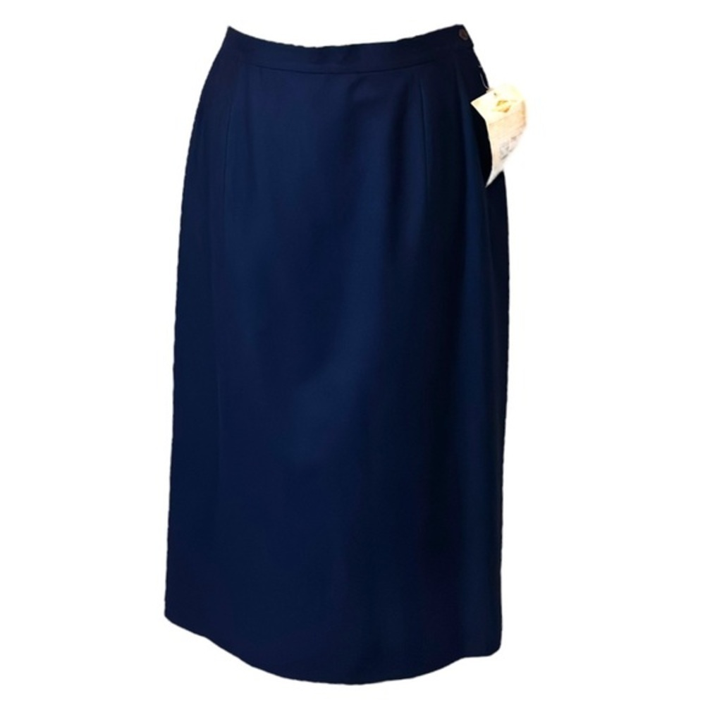 Vintage Deadstock Pendleton Modest Midi Wool Skirt Navy Blue Women’s Size 14